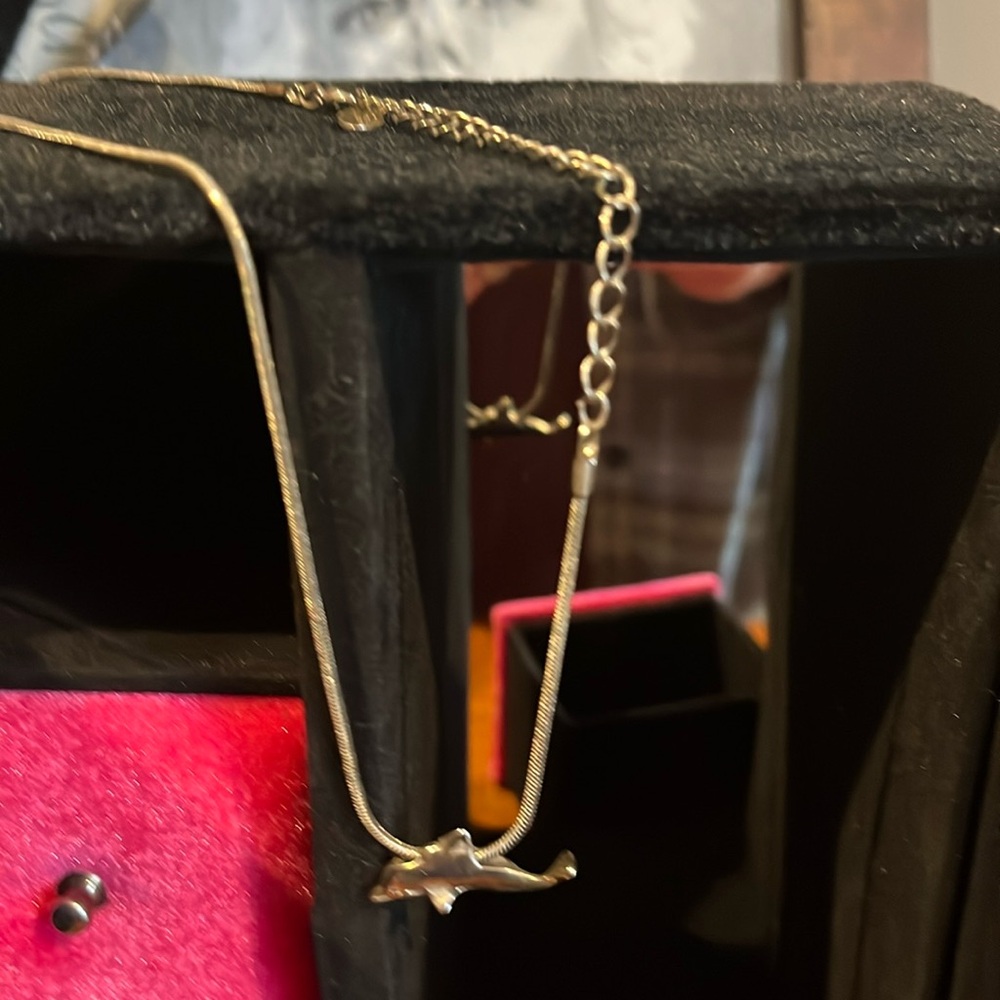 Cool Jewels silver tone necklace with dolphin pendant.